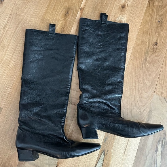 By Far Remy Crinkle Patent Leather Tall Boots - Picture 4 of 8